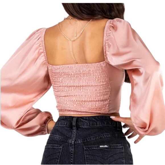 Princess Polly dusty rose pink silky Estee top size 8 - Picture 3 of 9